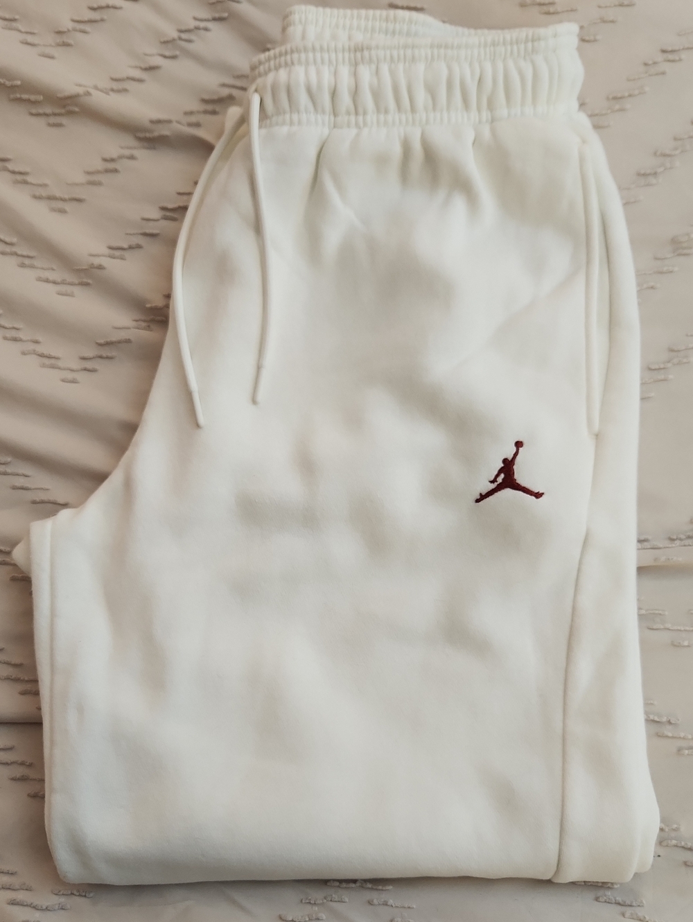 Women's Jordan White Sweats With Red Logo